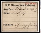 Etiketten zu Calcit (NHMW-MIN-Ab1427)